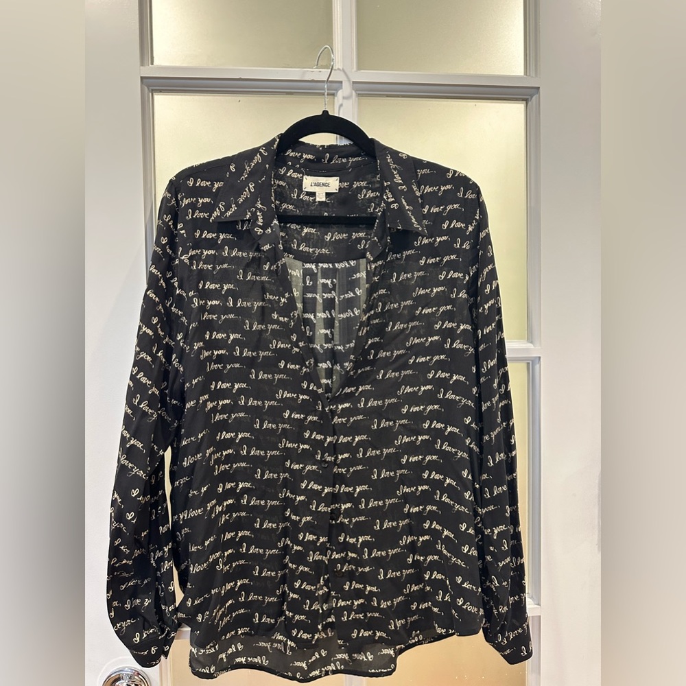 “I love you” script blouse